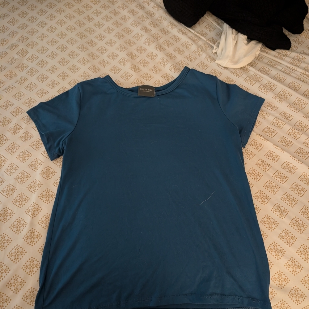 Olivia Rae Teal Short Sleeve Crew Tee